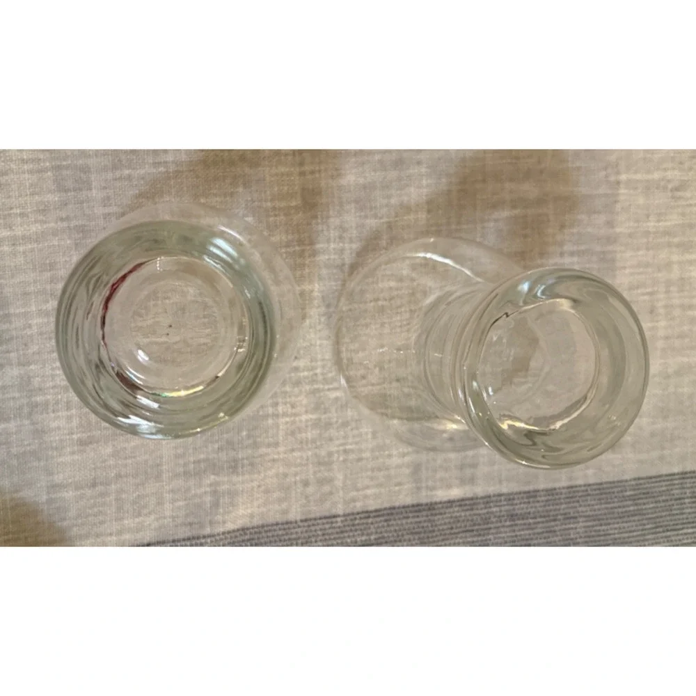 🥃 Set of 2 Clear Double Old Fashioned Glasses | Vintage Short Tumbler Highball